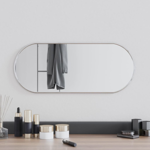 Espelho de parede oval prateado 60x25 cm D