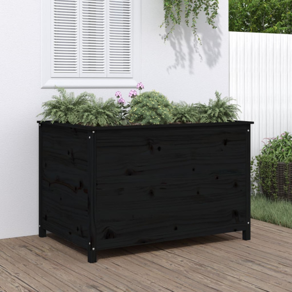 Arraial elevado de jardim madeira de pinho preto 119.5x82.5x78 cm D