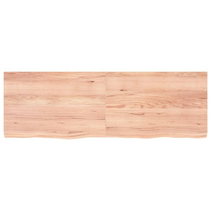 Encimera de baño madera maciza tratada marrón claro 180x60x6 cm D