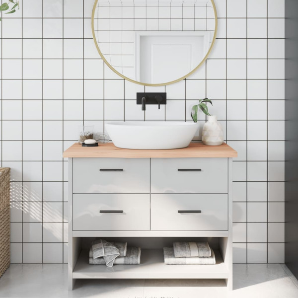 Encimera de baño madera maciza sin tratar 100x40x4 cm D