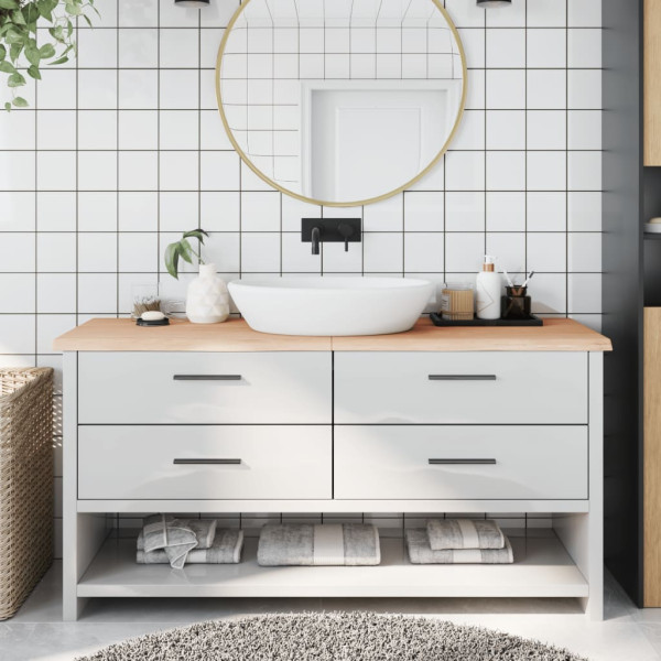 Encimera de baño madera maciza sin tratar 160x60x4 cm D