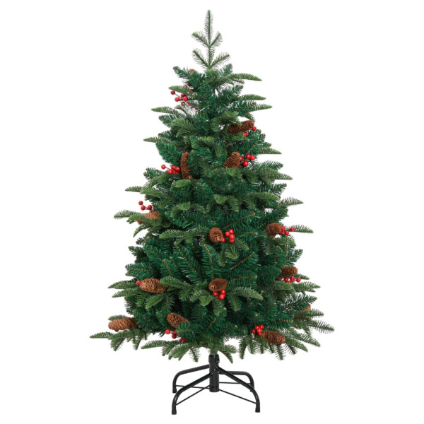 Árbol de Navidad artificial con piñas y bayas 120 cm D