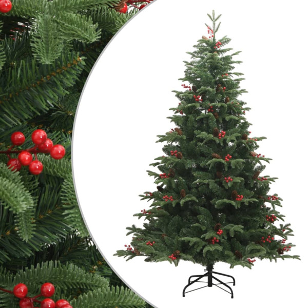 Árbol de Navidad artificial con piñas y bayas 180 cm D