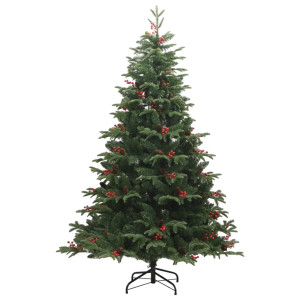 Árvore de Natal artificial com pinhões e bagas 180 cm D