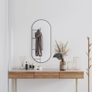 Espejo de pared ovalado negro 90x40 cm D