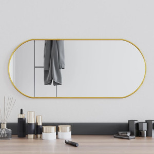 Espejo de pared ovalado dorado 70x30 cm D