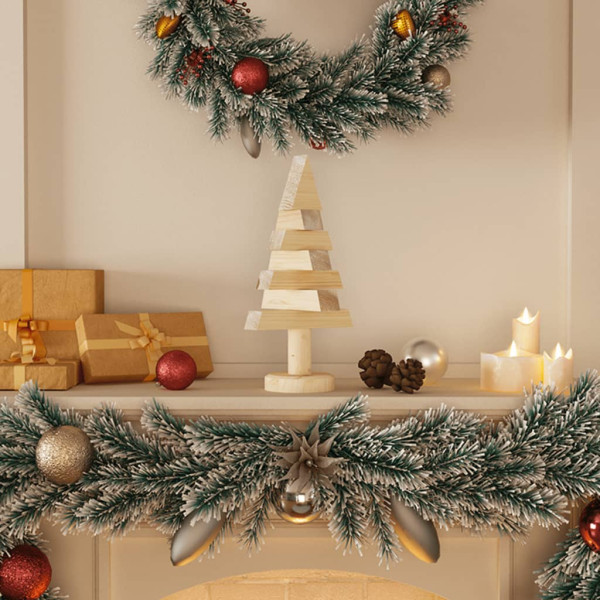 Árboles de Navidad de madera 2 uds madera maciza pino 30 cm D