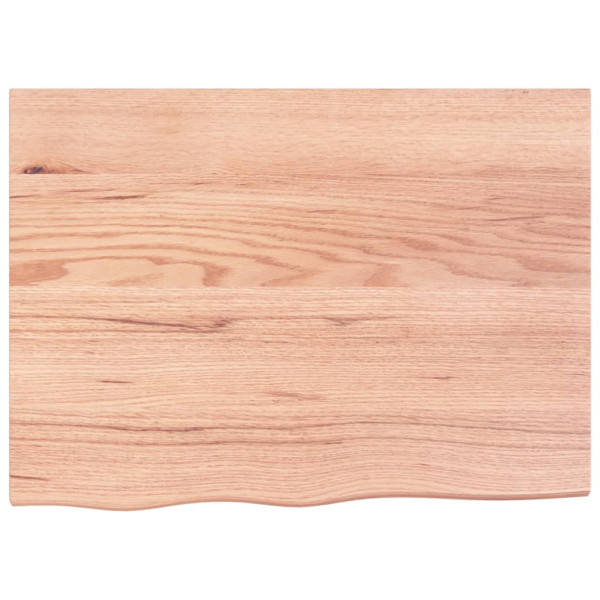 Encimera de baño madera maciza tratada marrón claro 80x60x2 cm D