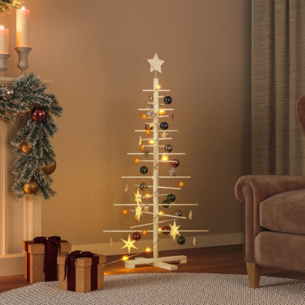 Árbol de Navidad de madera de adorno madera maciza pino 125 cm D