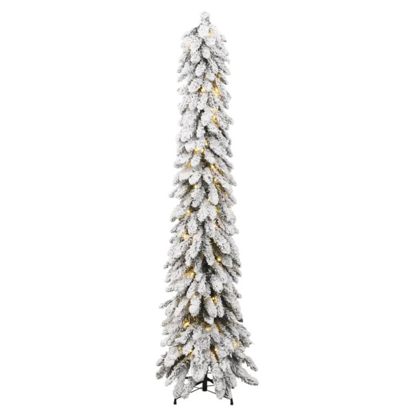 Árbol de Navidad artificial iluminado 100 LEDs y nieve 180 cm D