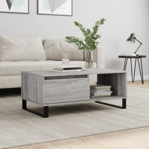 Mesa de centro madera contrachapada gris Sonoma 90x50x36.5 cm D