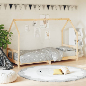 Estructura de cama para niños madera maciza de pino 80x200 cm D