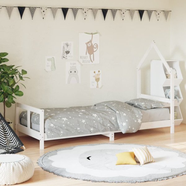 Estructura de cama para niños madera de pino blanco 80x200 cm D