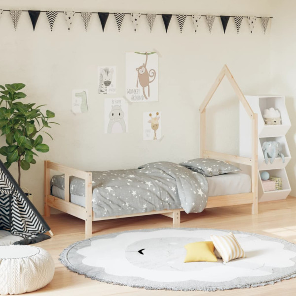 Estructura de cama para niños madera maciza de pino 80x160 cm D