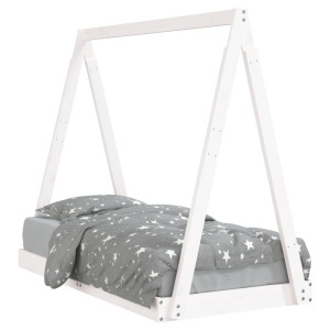 Estructura de cama para niños madera de pino blanco 70x140 cm D