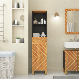 Mobiliário de banheiro de madeira maciça mangueiro marrom preto 38x33.5x160 cm D