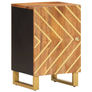 Mobiliário de banheiro madeira maciça mangue marrom e preto 38x33.5x58 cm D