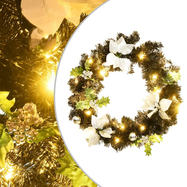 Guirlanda de Natal com luzes LED verdes 60 cm PVC D