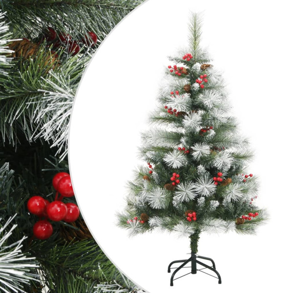 Árvore de Natal artificial com pinhões e bagas 120 cm D