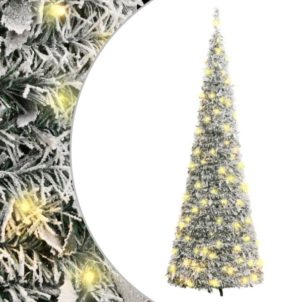 Árbol de Navidad artificial desplegable con nieve 200 LED 210cm D