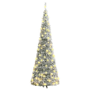 Árvore de Natal artificial pop-up com neve 200 LED 210cm D