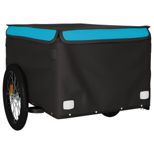 Remolque de carga para bicicleta hierro negro y azul 45 kg D