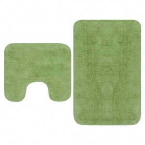 Conjunto de alfombrillas de baño de tela 2 piezas verde D