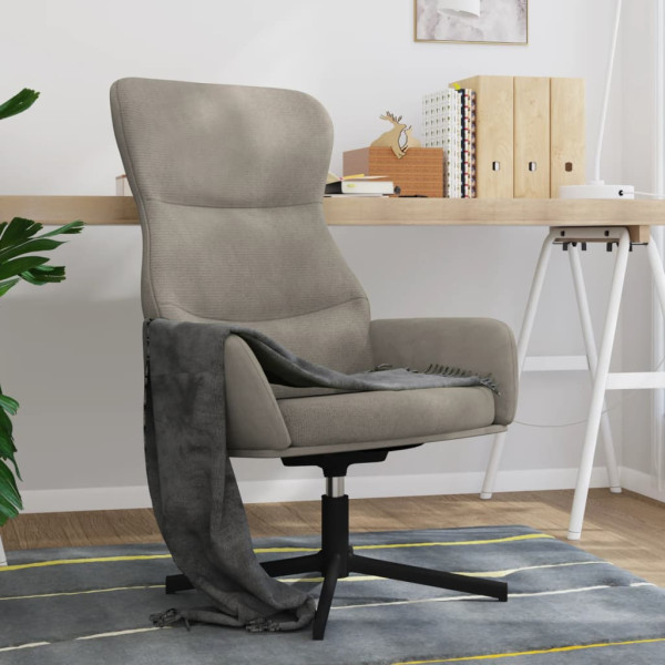 Cadeira de relaxamento de veludo cinza claro D