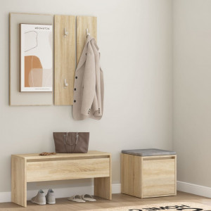 Set de muebles de recibidor madera contrachapada color roble D