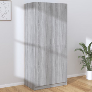 Armario madera contrachapada gris Sonoma 80x52x180 cm D