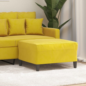 Reposapiés de terciopelo amarillo 70x55x41 cm D