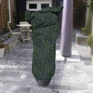 Capi Capa de planta pequena estampada preto e verde 75x150 cm D