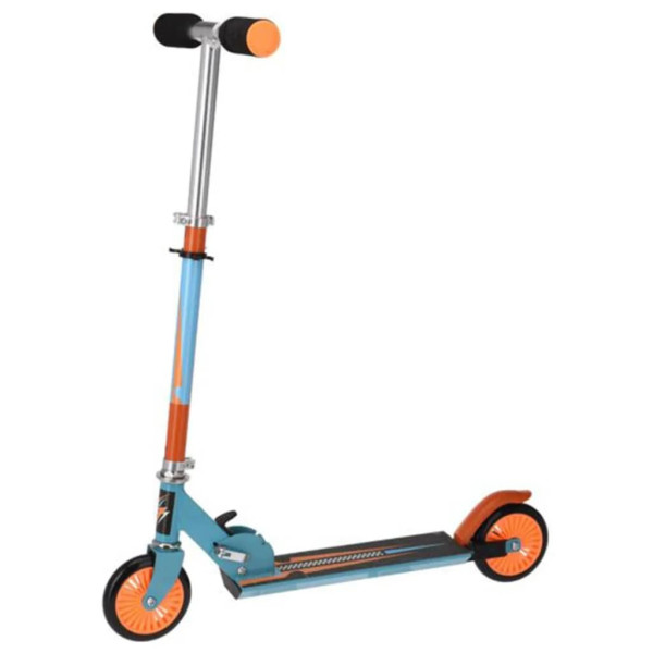 XQ Max Patinete plegable con freno de pie azul y naranja D