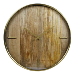 Gifts Amsterdam Reloj de pared Chicago madera y metal dorado 50 cm D