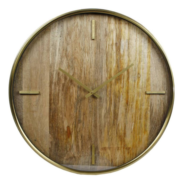 Gifts Amsterdam Reloj de pared Chicago madera y metal dorado 50 cm D