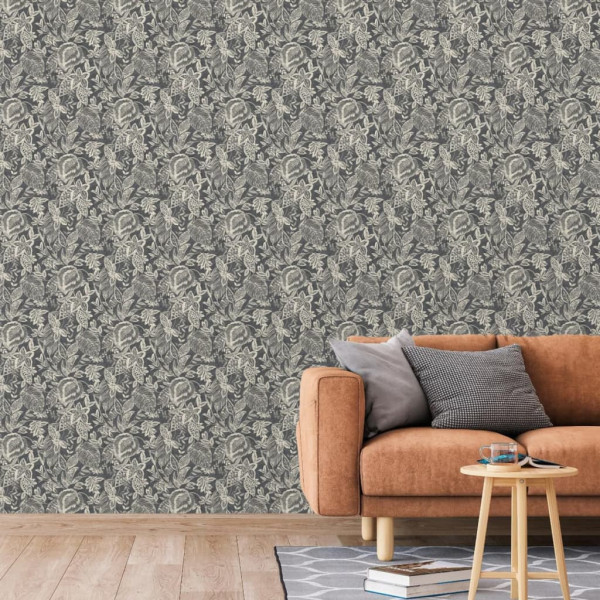 DUTCH WALLCOVERINGS Papel de parede Mae preto e bege D