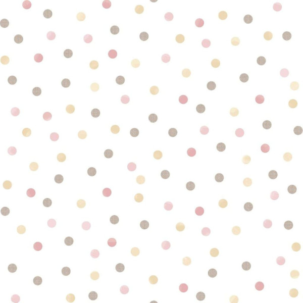Noordwand Papel pintado Mondo baby Confetti Dots blanco. rosa y marrón D