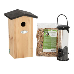 Esschert Design Conjunto completo de alimentador para pássaros ferventes D