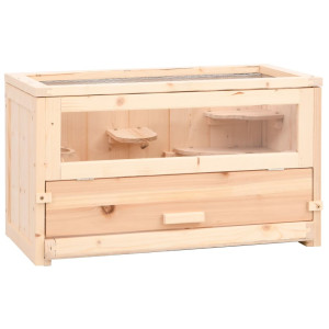 Caixa para hamster madeira maciça abeto 60x30x35 cm D