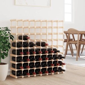 Botellero para 72 botellas madera maciza pino 90.5x23x90.5 cm D