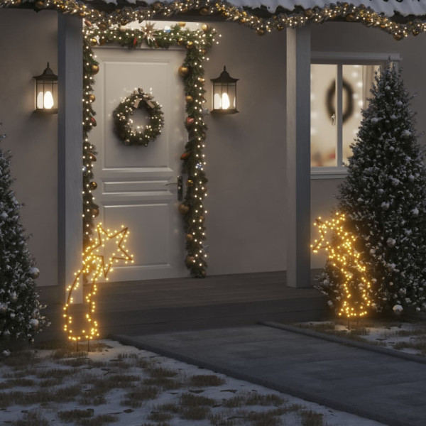 Estrela fugaz de luzes Natal com estacas 115 LED 89 cm D