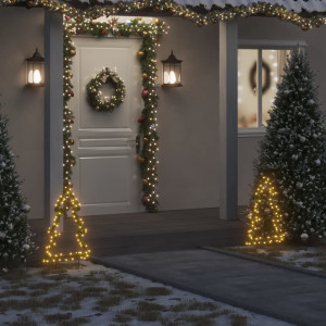 Árvore de Natal luzes decorativas com estacas 80 LED 60 cm D