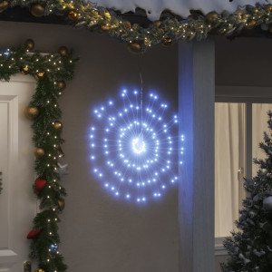 Luces de Navidad de estrellas 2 uds 140 LED blanco frío 17 cm D