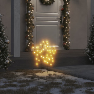 Estrella de luz decorativa Navidad con estacas 50 LED 29 cm D