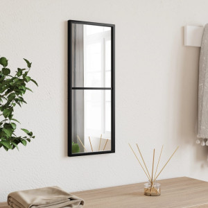 Espejo de pared rectangular de hierro negro 20x50 cm D