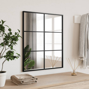 Espejo de pared rectangular de hierro negro 50x60 cm D