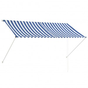 Toldo retrátil 250x150 cm azul e branco D