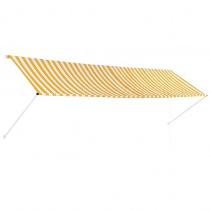 Toldo retráctil 400x150 cm amarillo y blanco D