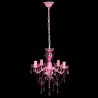 Lustre rosa com 5 bulbos 2