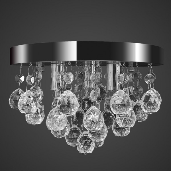 Lámpara de techo de cristal diseño cromado D